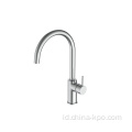 Mixer Kontemporer Chrome Single Handle Brass Kitchen Faucet